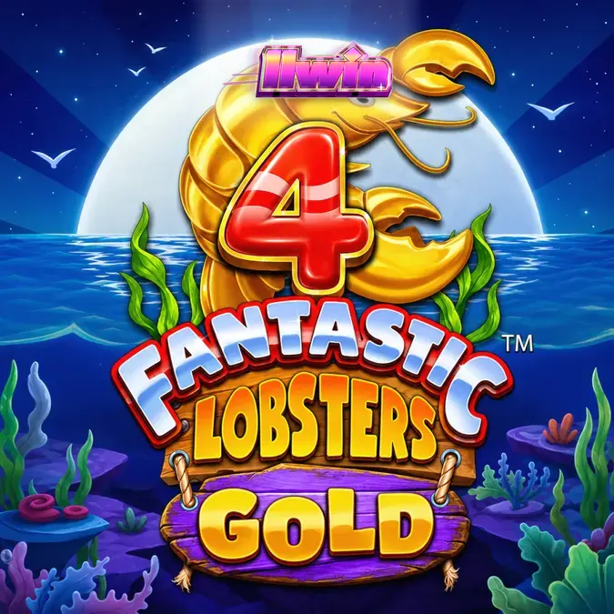 Giao diện trò chơi 4 Fantastic Lobsters Gold với các biểu tượng tôm hùm và đại dương
